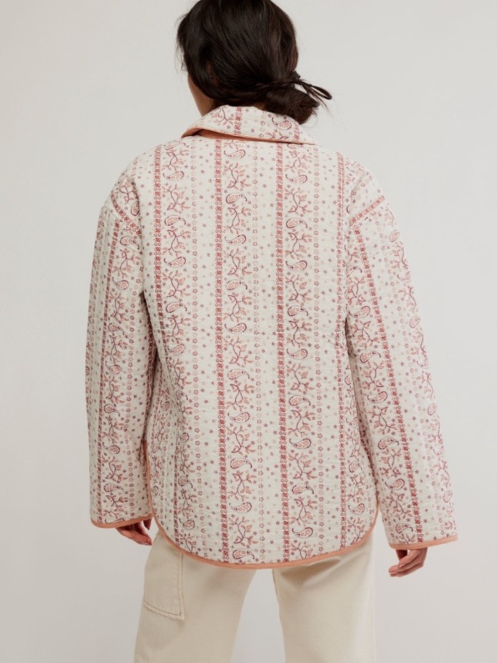 Free People Alexie Print Boxy Quilted Jacket-Size Medium MSRP $198 - Picture 3 of 11